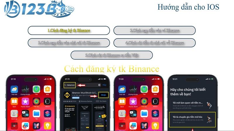 Nạp tiền- rút tiền 123b qua IOS